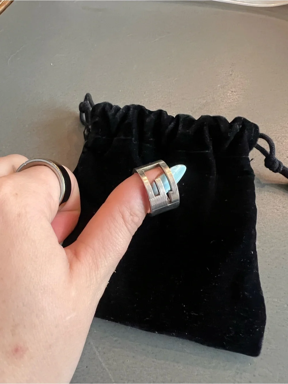 Gucci Silver Men’s G-Cut Wide Band Ring